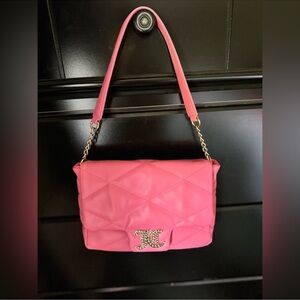 Juicy Couture Pink Quilted Shoulder Bag with Gold Chain
